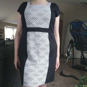 Black and white Lane Bryant Sheath Dress, Size 16